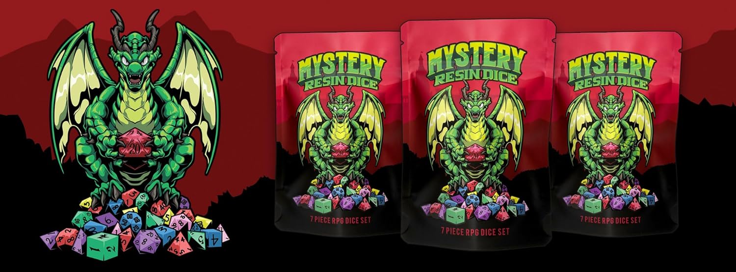 Dice Market Mystery Resin 7pc Dice Set - RPG Dice Set