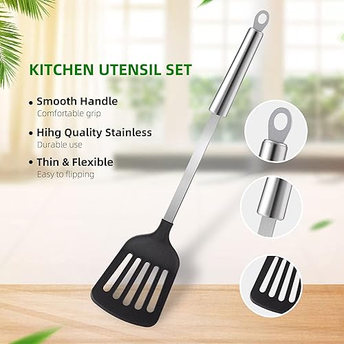 Miniatura 2 de Juego de 7 utensilios de cocina de acero inoxidable de alta calidad, resistentes al calor, accesorios de cocina, herramientas para utensilios de