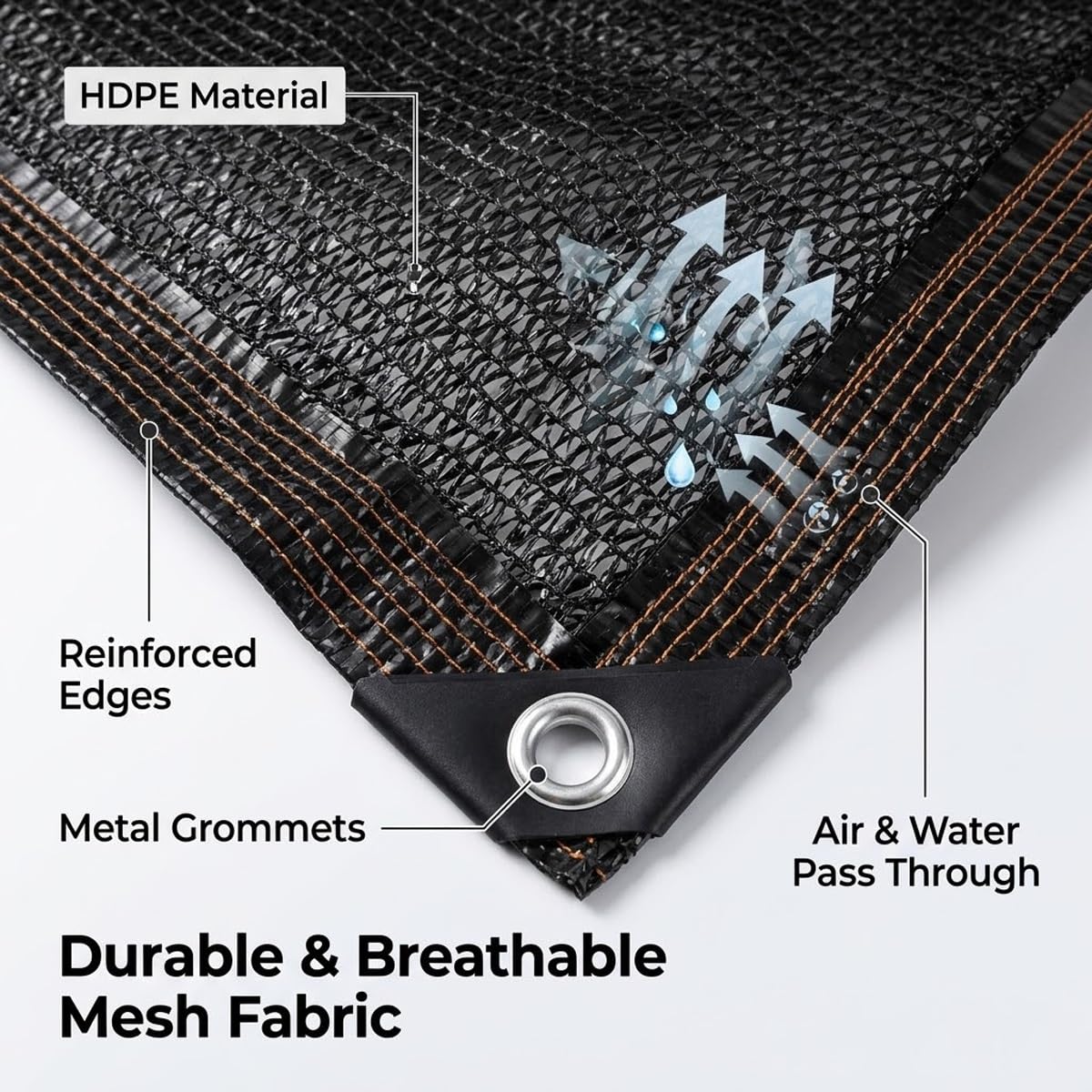 Red para exteriores resistente a los rayos UV con ojales, 2 x 6 m, cubierta de malla negra para invernadero, cochera y protección de plantas, ideal para uso en exteriores