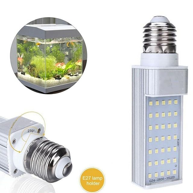 Foto 2 de 8 de lascivious 2 bombillas de acuario de 7 W con luz LED para peces, coral, E27, color