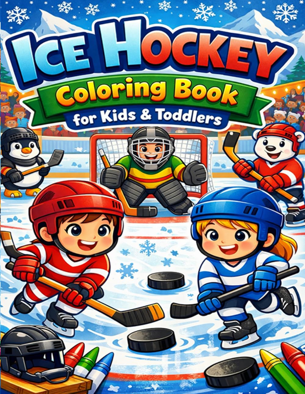 Ice Hockey Coloring Book for Kids & Toddlers