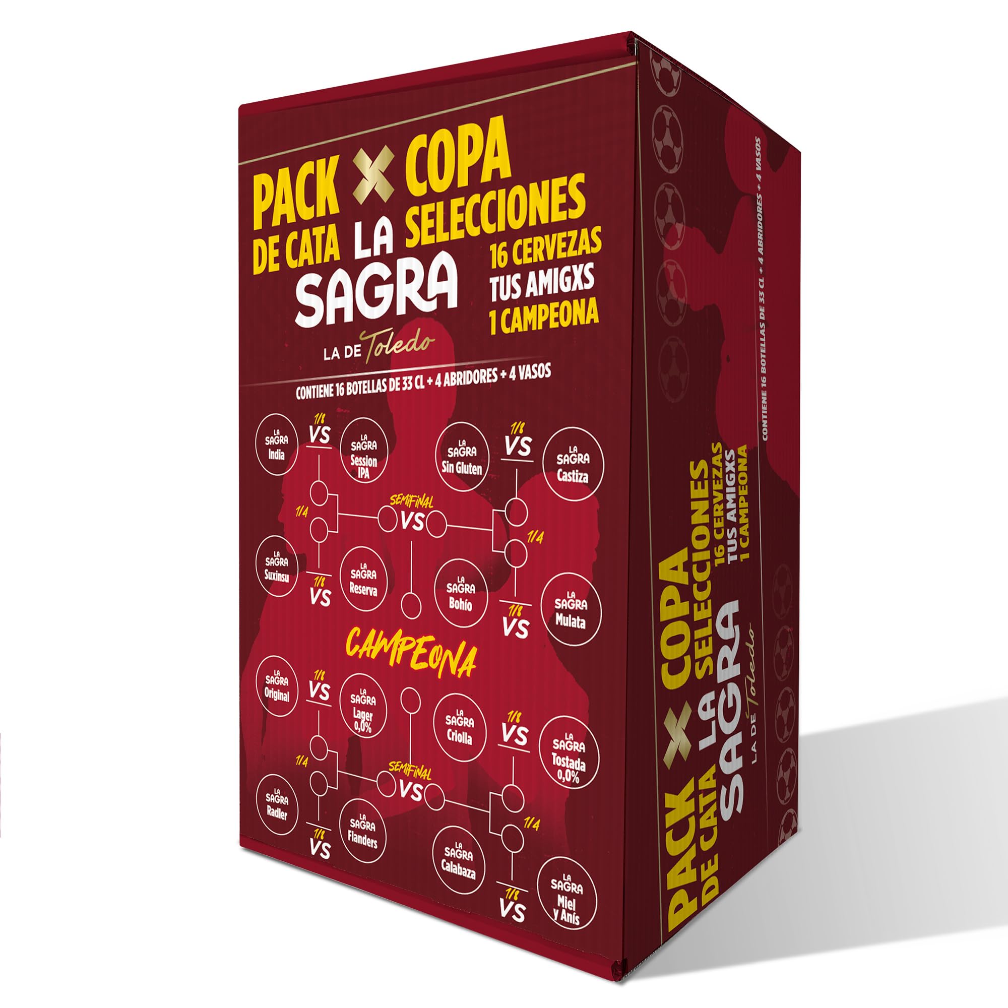 La Sagra - PACK DE CATA - COPA SELECCIONES (16 cervezas, 4 copas, 4 abridores)