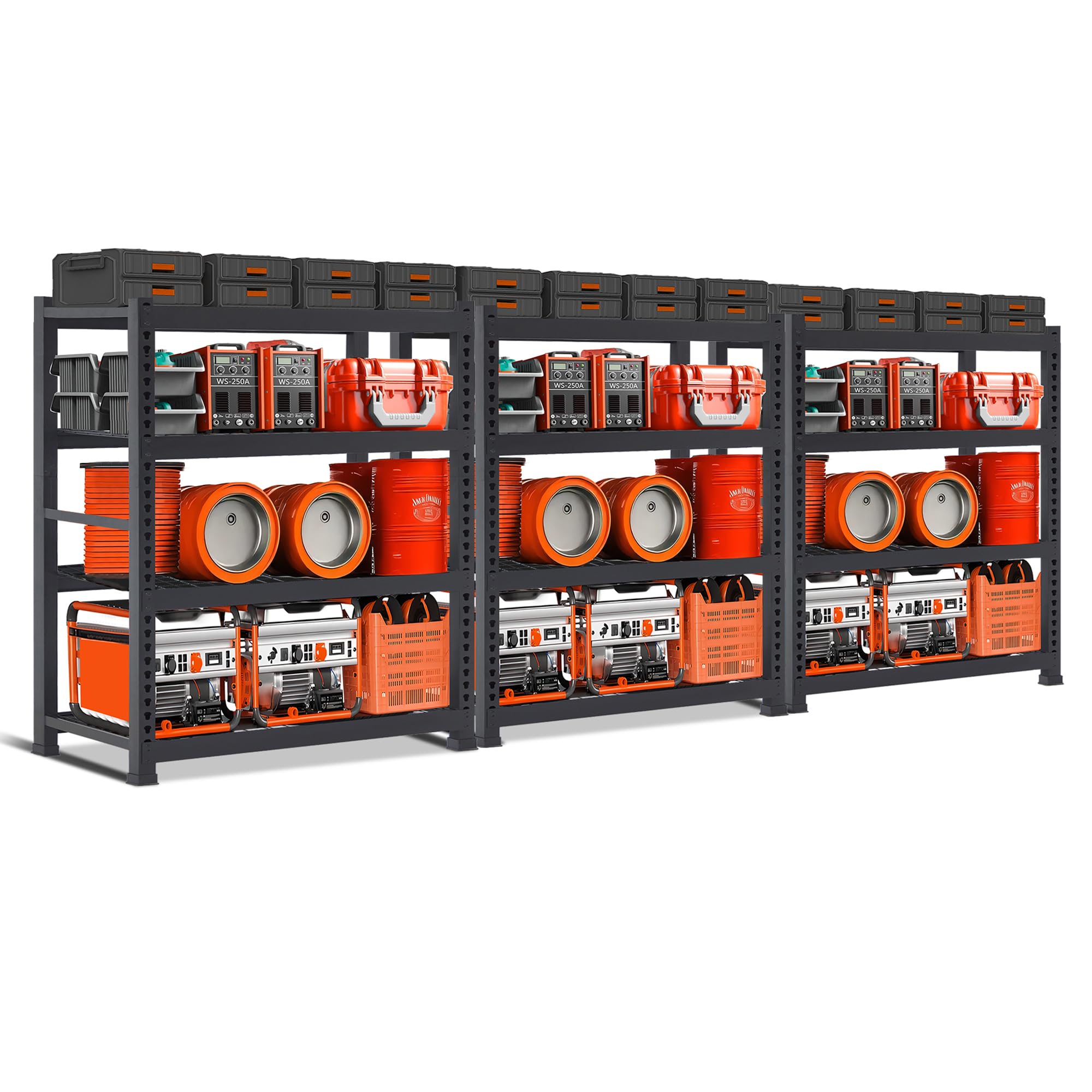 WAREYEASY Garage Storage Shelves 6000LBS Heavy Duty Shelving, Adjustable Metal Shelving Unit, Storage Shelves for Garage, Basement, Kitchen, 32" W x