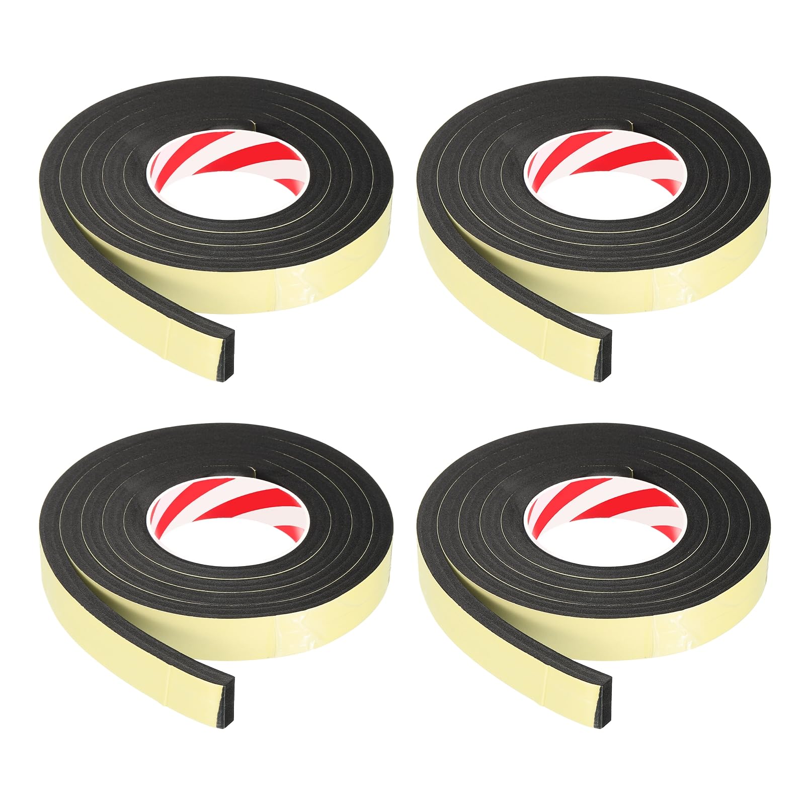 PATIKIL Foam Insulation Tape 25mm(W) x 8mm(T) x 2m(L), 4 Pcs Single-Sided Self Adhesive Weather Stripping Door Seal Strip for Door Window Air Conditioning, Yellow