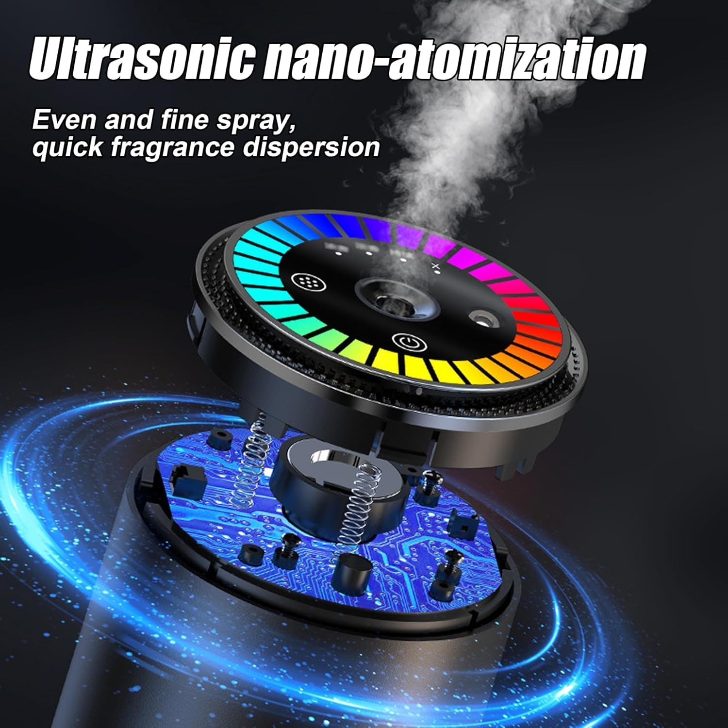 Smart Essential Oil Diffuser for Cars and Home, Intelligent air freshener, Built-in Battery, Quiet and Long-Lasting Fragrance, Gift for Men and Women for Halloween and Christmas (1pc Ocean)