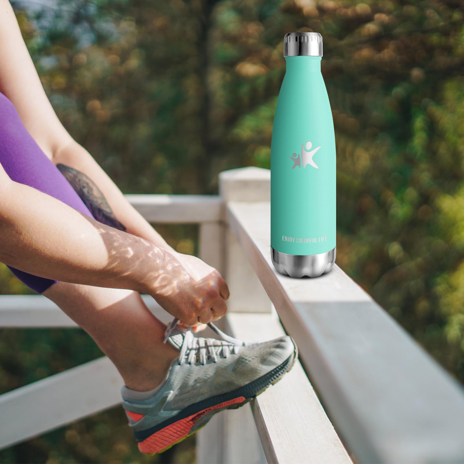 KollyKolla Botella Termica, 500ml, Botella Agua Acero Inoxidable, Termo Sin BPA, Cantimplora Termica Reutilizable, Water Bottle con Pared Doble Aislamiento, para Niños, Adultos, Deporte, Oficina — view 6