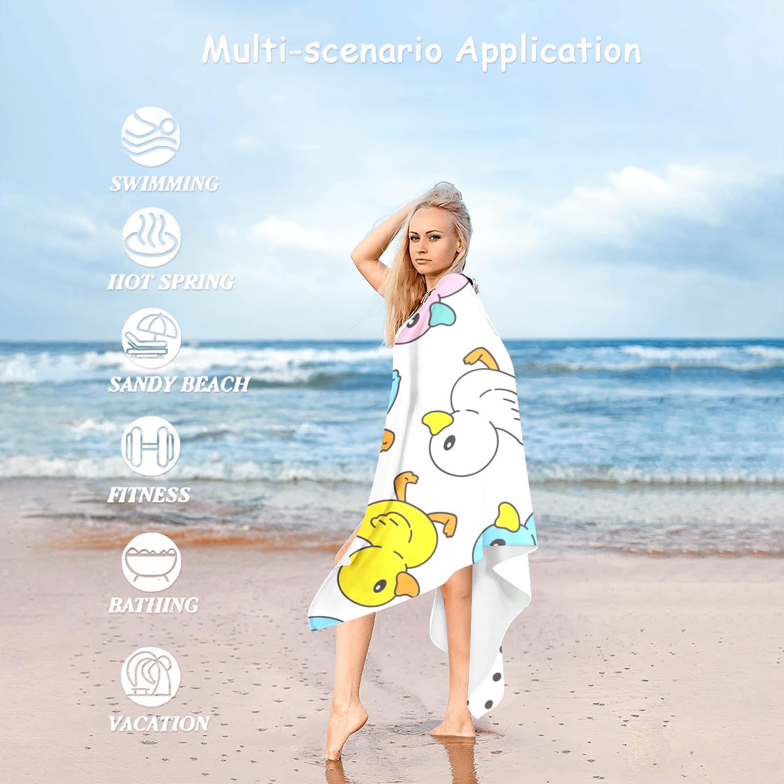 Serviette de plage personnalisée – Ajoutez votre texte/photo à personnaliser – Microfibre à séchage rapide, piscine/plage/voyage – 76,2 x 152,4 cm standard