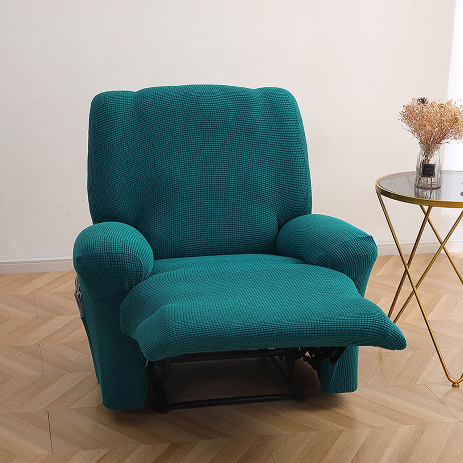 Stretch Sessel-Überwürfe Sesselschoner Sesselauflage Sesselüberzug dehnbarer elastischer Sesselbezug waschbarer Spandex Sofabezug in Unifarbe mit Tasche für Wohnzimmer und Schlafzimmer – Bordeauxrot