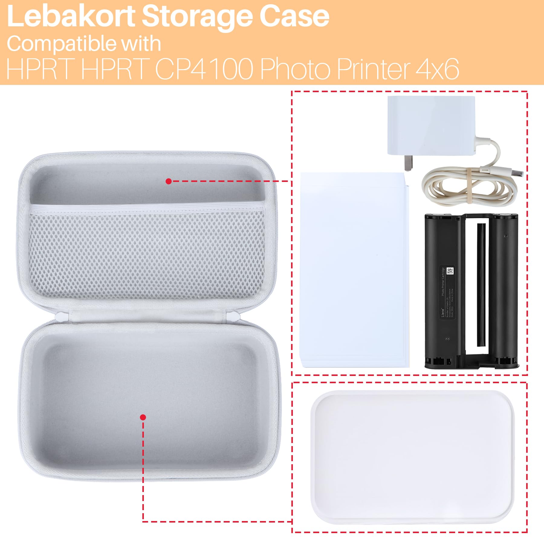 Lebakort Funda de almacenamiento compatible con impresora fotográfica HPRT CP4100 de 4 x 6 pulgadas