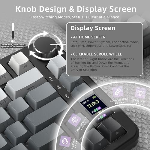 ATTACK SHARK X85 PRO Wireless Gaming Keyboard,TFT Display&Knob,Moonnight - 4