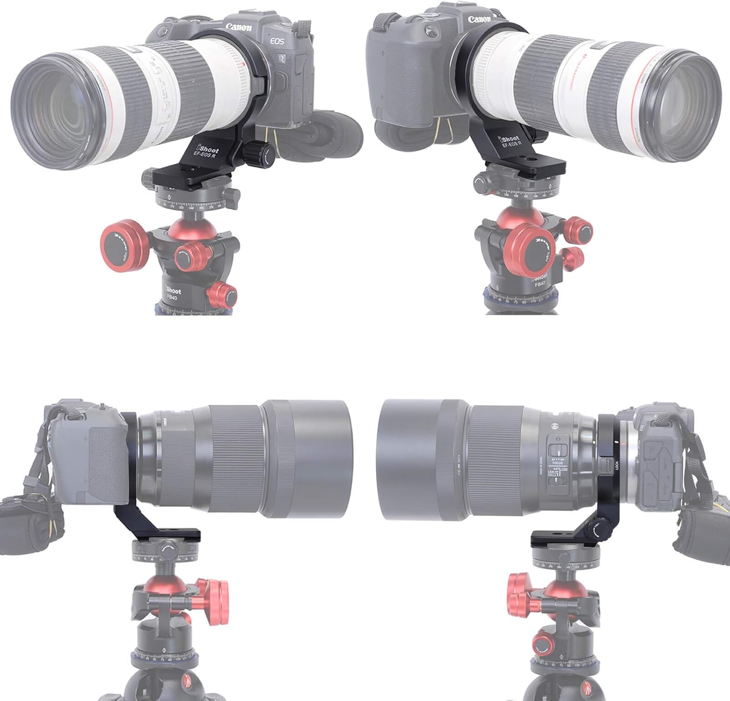 Tripod Mount Ring Compatible with Canon Mount Adapter EF-EOS R 2971C002, Diameter 73mm All Metal Lens Collar Bracket Support with Arca Swiss Type Quick Release Plate for Tripod Ball Head