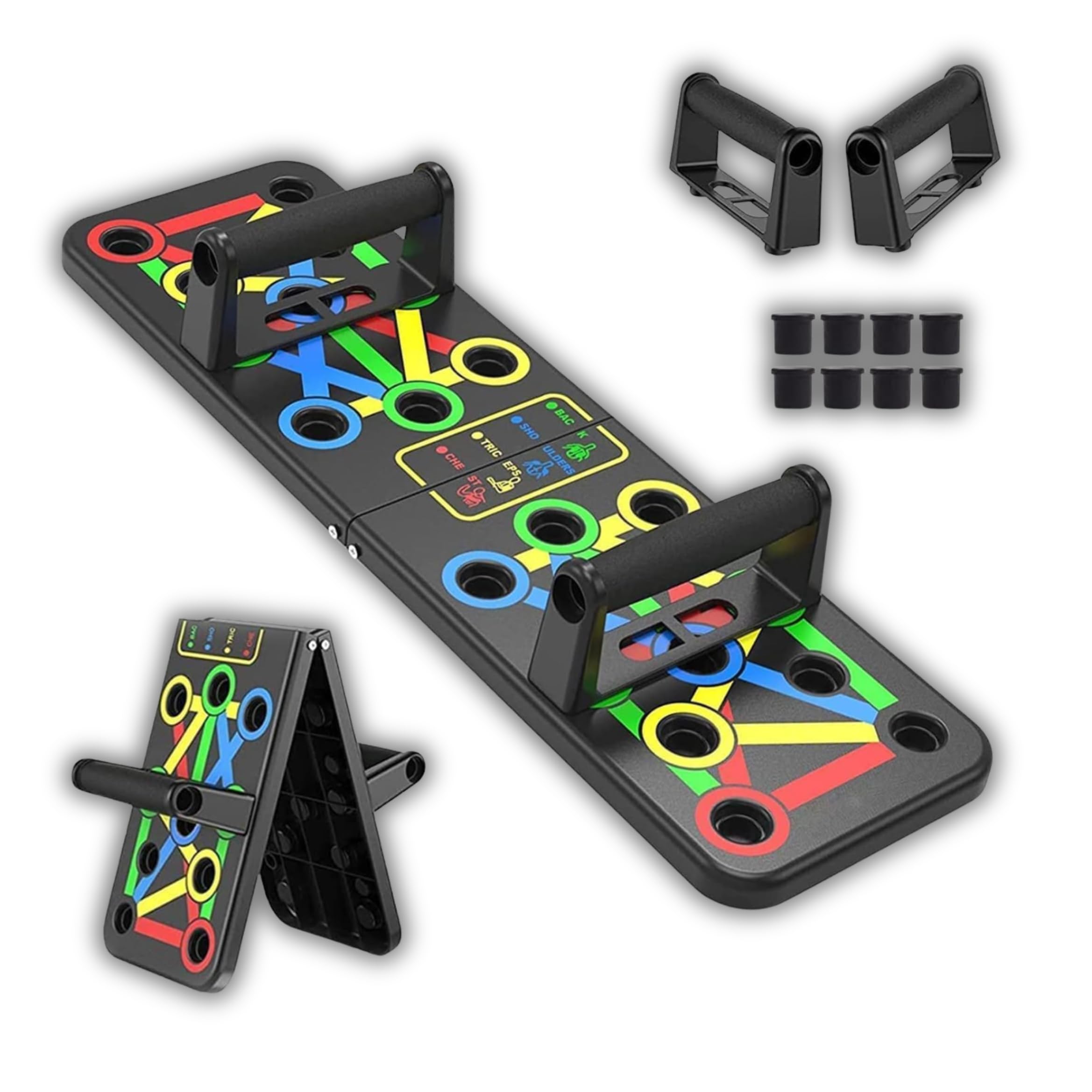 TechElite Pushup Board, 10 in 1 Push Up Stand for Men & Women - Multi-Function Flex Board for Chest, Triceps, Shoulder, Back Muscles, Home Workout Gym Equipment, Multicolour