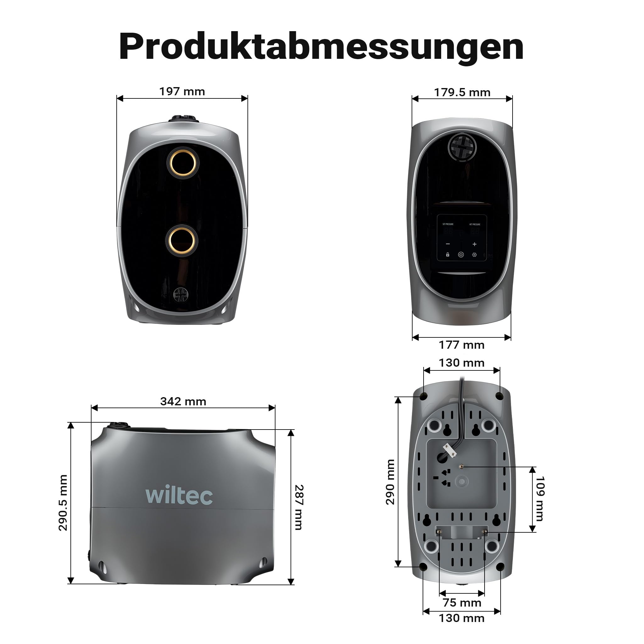Wiltec automatische Magnetkreiselpumpe 750 W, Magnetpumpe mit 55 m Förderhöhe, Kreiselpumpe für Haus und Garten
