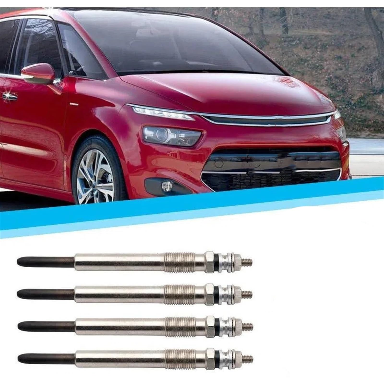 Candeletta veicolo Compatibile con Citroen 4 pezzi candelette di preriscaldamento accessori di ricambio per avviamento motore ausiliario