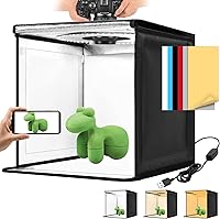 hellovetee Photography Light Box 12-32 Inch CRI 95+ 120 LEDs Dimmable Shooting Tent 6 Color Backdrops Product Booth