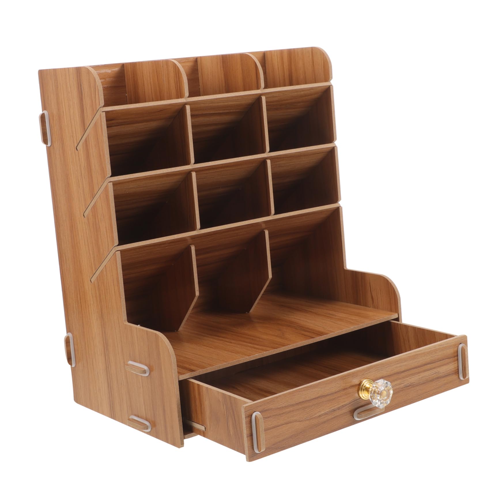 Organizador de Escritorio Diseño Simple y Limpio para Almacenar Bolígrafos y Cosméticos de Madera Compacto y Liviano para Uso en Mesa