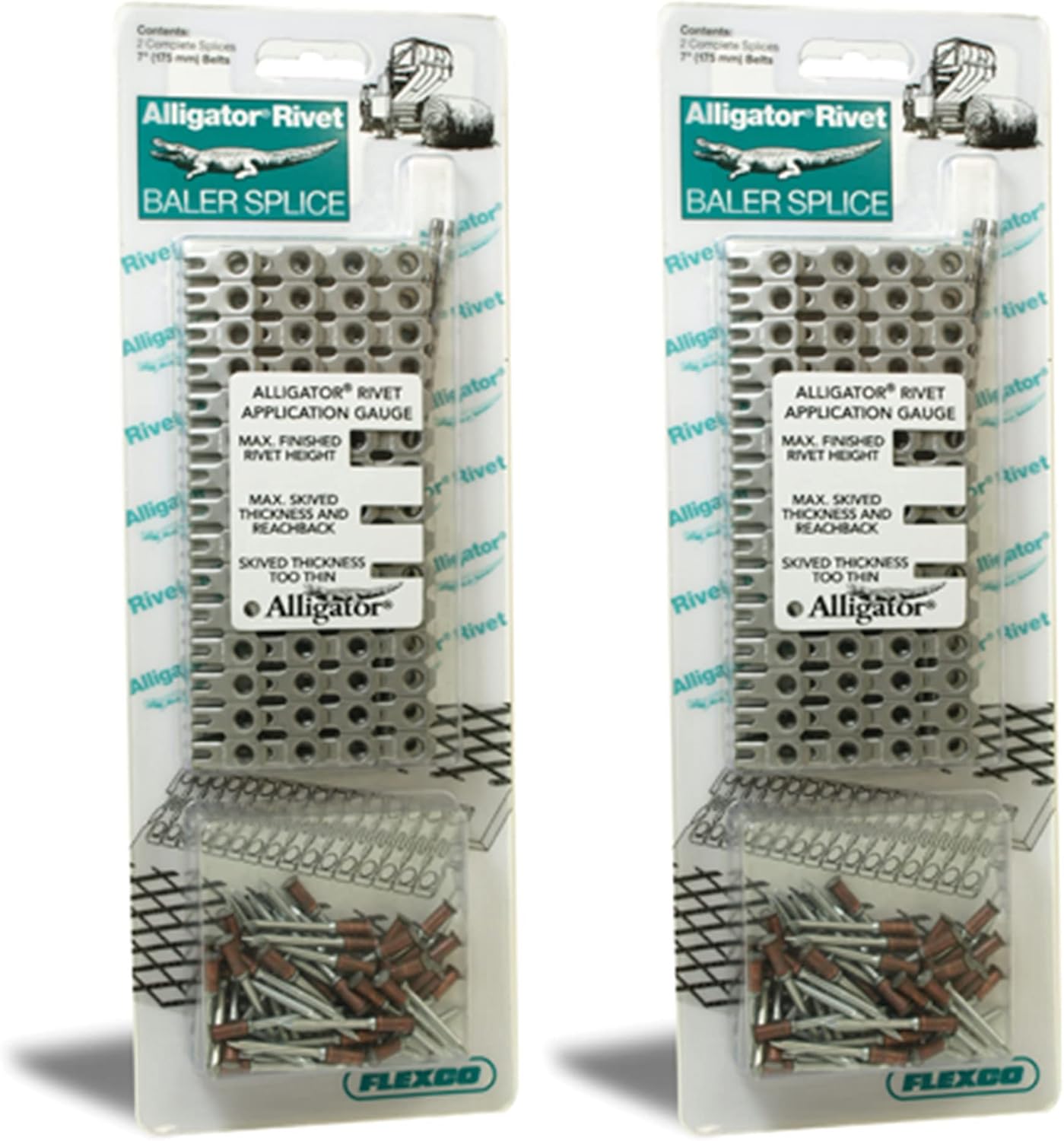 Apache 25085381 Stainless Steel Self Setting Alligator 7 Inch Rivet Belt Fasteners with Pins and Splices (4 Pack)