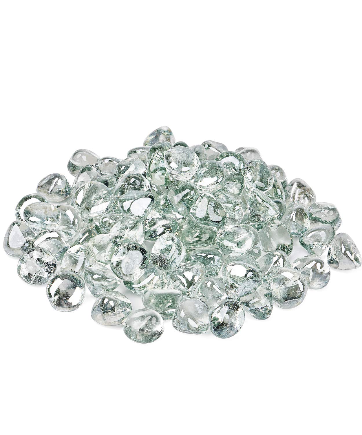 GASPRO 4,5 kg szkło kominkowe diamenty – 2,5 cm przezroczyste szkło kominkowe do paleniska na propan, dekoracyjne szkło palenisko do kominka gazowego, kryształowy połysk