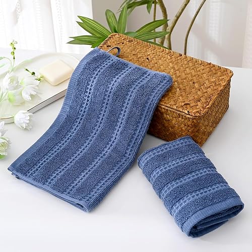 Miniatura 5 de YiLUOMO Toallas de mano color caqui, 100% algodón, tejido de gofre, toallas de cocina de secado rápido, ultra absorbentes, ligeras, toallas de mano