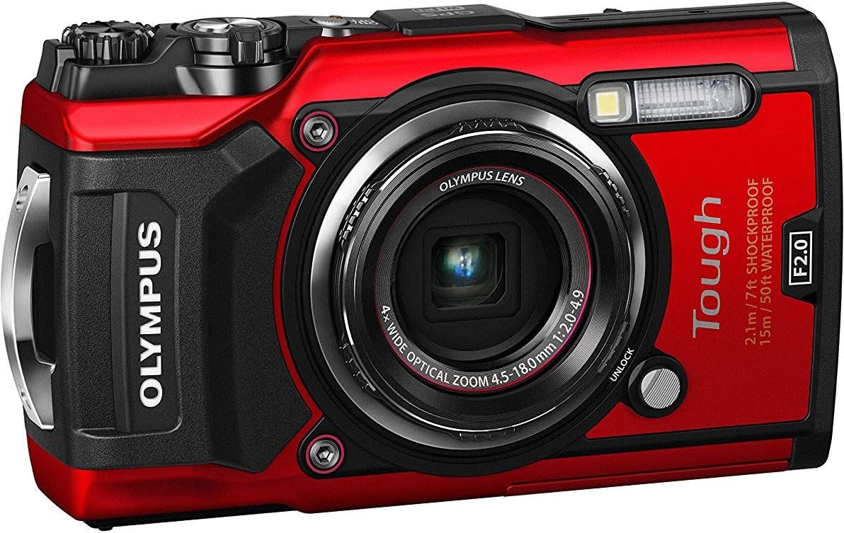 OM SYSTEM Olympus TG-5 Waterproof Camera with 3-Inch LCD, Red