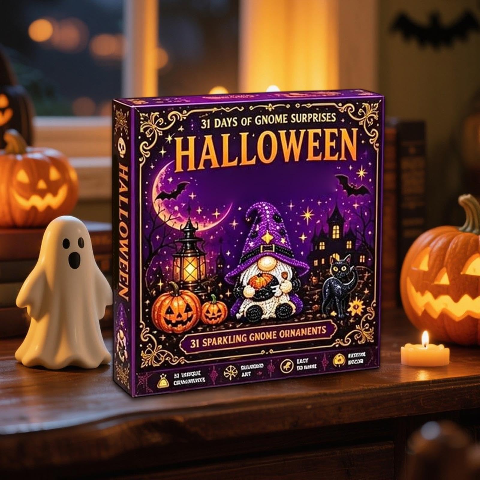 Artystyczny kalendarz adwentowy Halloween zestaw DIY mozaika