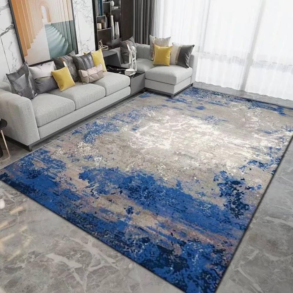 Tapis de sol lavable pour salon et grand espace de vie facile à entretenir