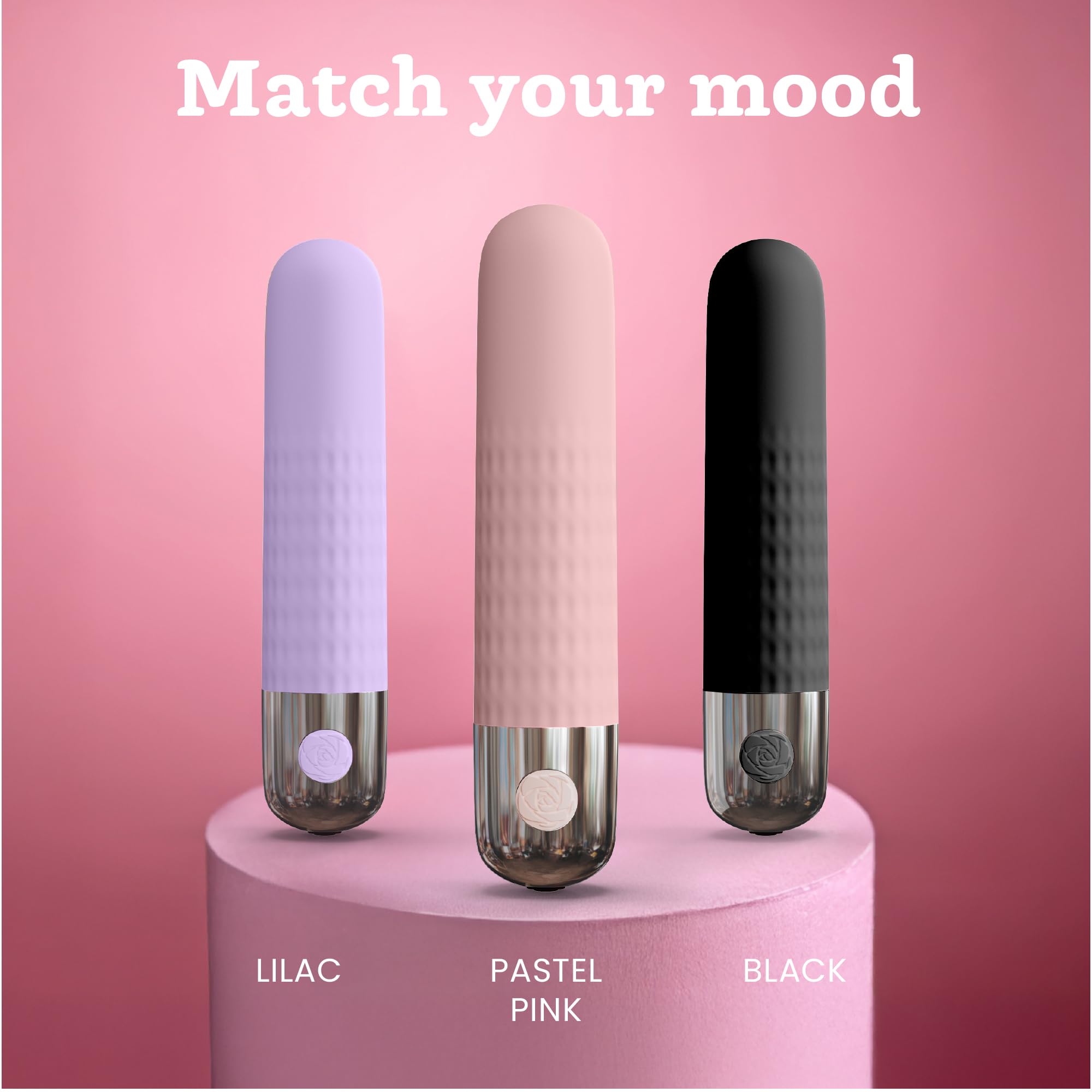 Mini vibratore bullet di Oliver James – Ricaricabile, impermeabile, 10 modalità di piacere, silicone sicuro, sex toy discreto per donne, 9,6 × 1,8 cm, (rosa pastello)