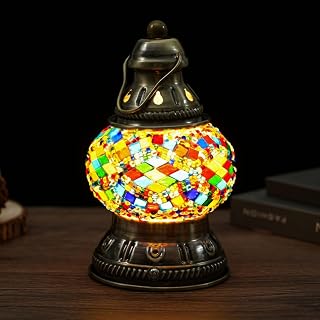 Turkish Mosaic Lamp Handmade Moroccan Camping Light Rechargeable 1800mAh Battery USB Power Bank Touch 3 Brightness 10.5cm