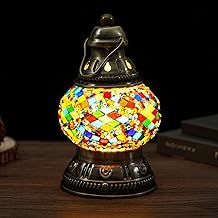 JAITAIK Turkish Mosaic Lamp Handmade Moroccan Camping Light Rechargeable 1800mAh Battery USB Power Bank Touch 3 Brightness 10.5cm