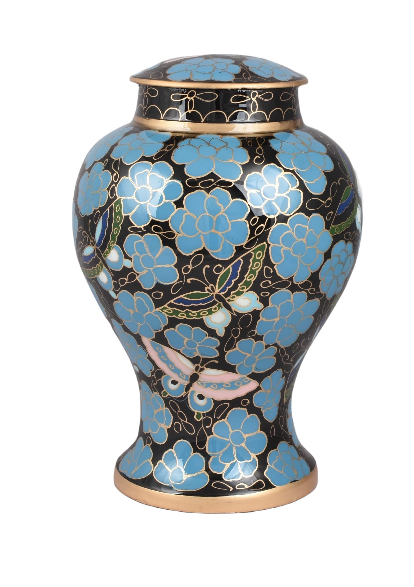 Urn For Ashes Medium Size Blue Han Painted Cremation Ashes Urn For Child And Small Adult SKU5805BUAL