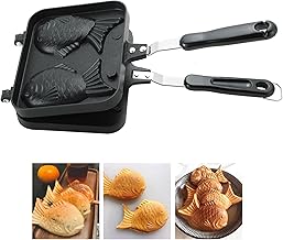 MAOPINER Taiyaki Fish Shape Cake Pan Taiyaki Fish Waffle Maker Fish Shaped Pancake Double Pan Mold for Home DIY Cooking Party Dessert
