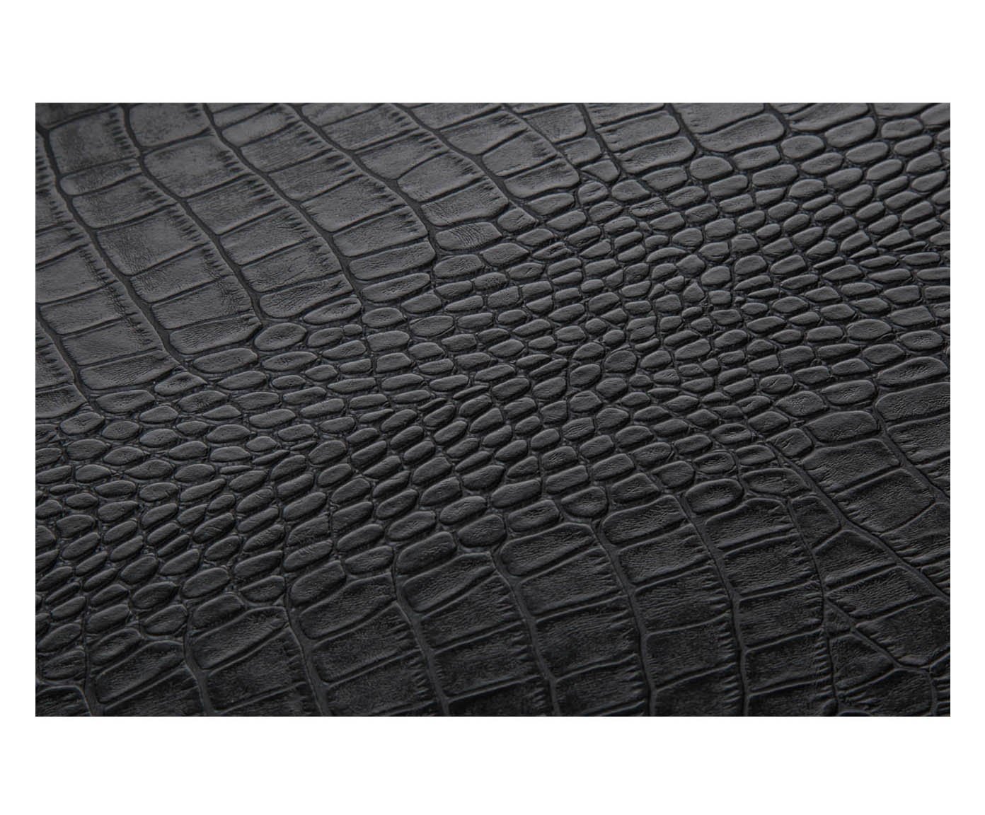 Bandeja, Piel sintética, Negro, 45x33x6 cm