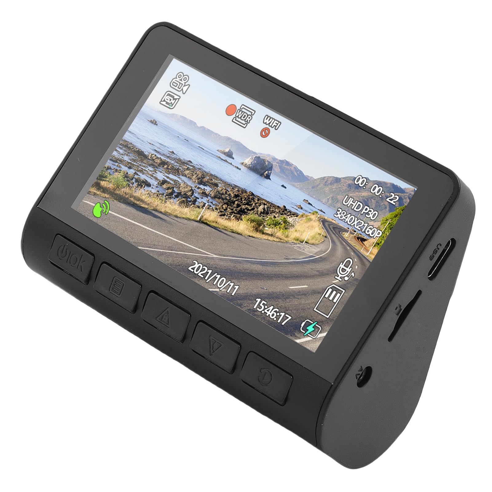 Annadue Kamera 4K z Przodu i Tylna Kamera Samochodowa 5 GHz z Kątem Szerokości 170 °, 2 -calowy Ekran LCD, Czujnik G, Tryb Parkingowy 24H, Zapisywanie Pętli