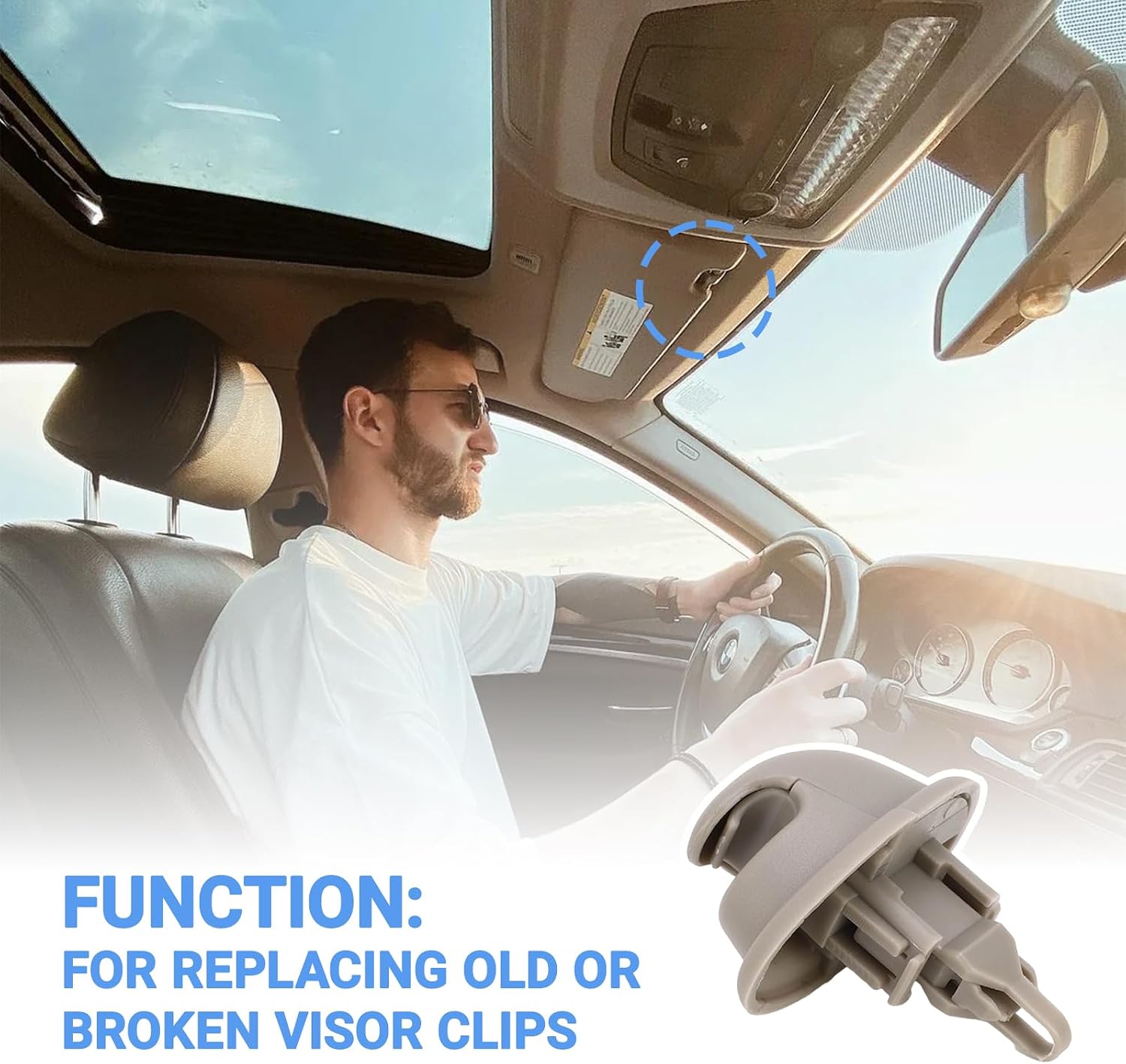 Sun Visor Clip 1DC48TL2AA, Interior Sun Visor Clips Fit for Dodge 1500 2500 3500, Ram 2500/3500 2003-2005, Automobile Visor Accessories