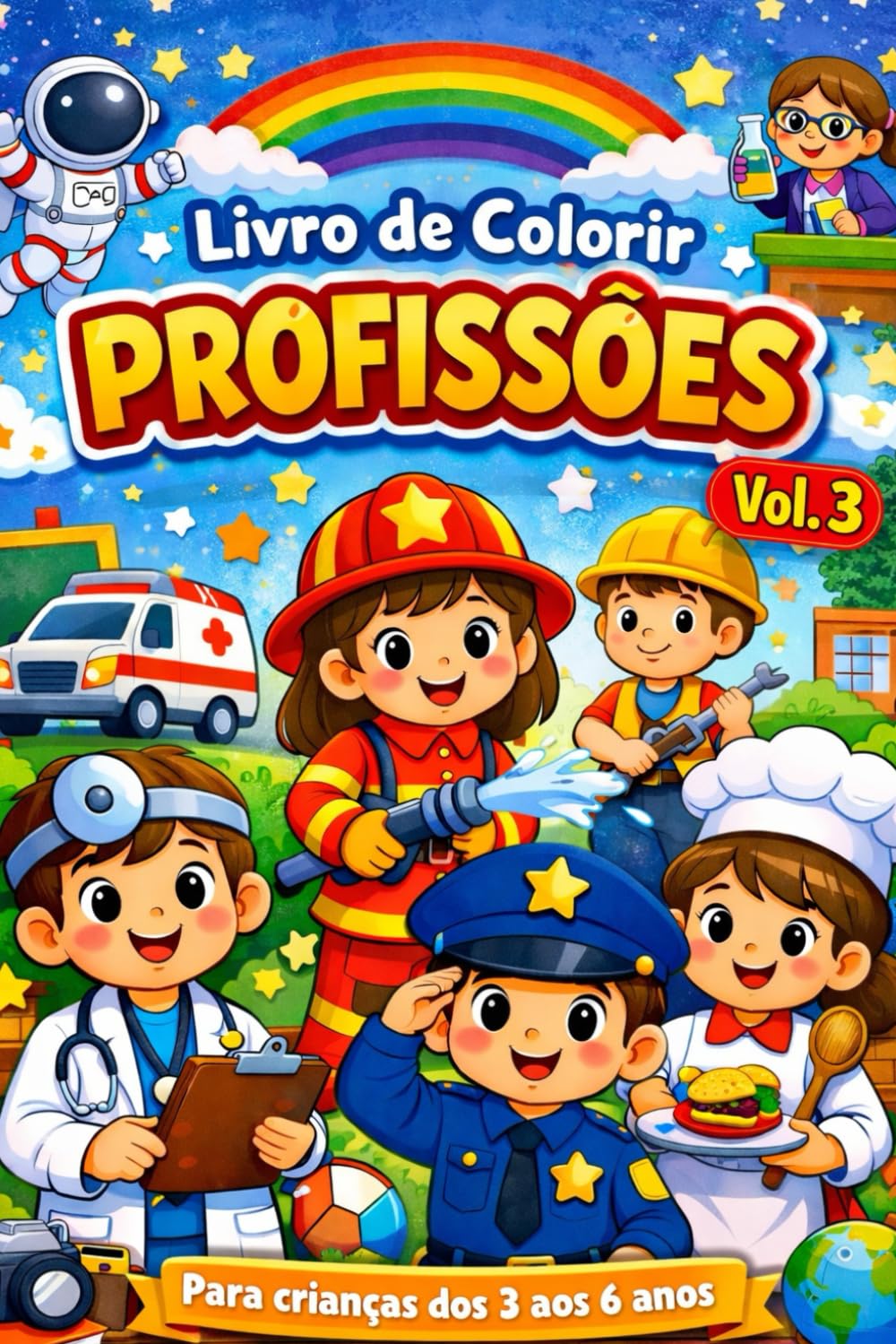 Livro de Colorir Profissões Vol.3: Para crianças dos 3 aos 6 anos (Coleção Livros de Colorir para Crianças)