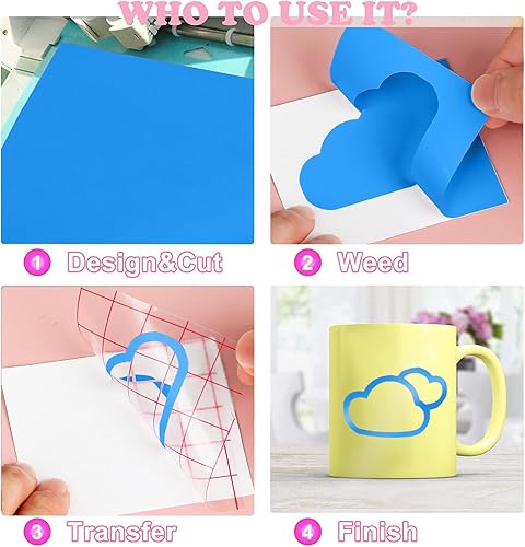 Vista 5 de Prime Vinyl Rollo de vinilo permanente azul mate, vinilo azul mate para Cricut, 12 pulgadas x 10 pies, vinilo autoadhesivo para Silhouette Cameo