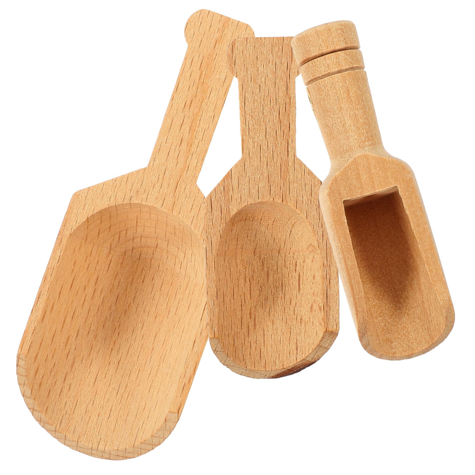JECOMPRIS 3pcs Wooden Bath Salt Scoops Multipurpose Natural Wooden Spoons for Sugar Tea and Powder Elegant Japanese Style for Home Use and Daily Tasks