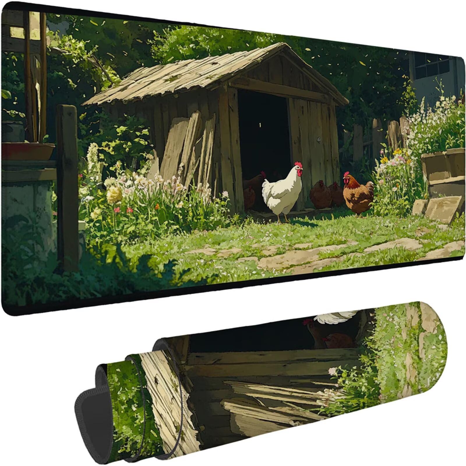 Gamingowa podkładka pod mysz 1200 x 600 x 3 mm, XXL, wodoszczelna, odporna na ścieranie, z przyszytymi krawędziami, zielona, podkładka na biurko, poprawia prędkość i precyzję do komputera, laptopa