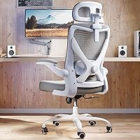 Vista 9 de Silla de oficina ergonómica, silla de escritorio de malla con soporte lumbar ajustable, sillas de juegos de computadora con respaldo alto, sillas