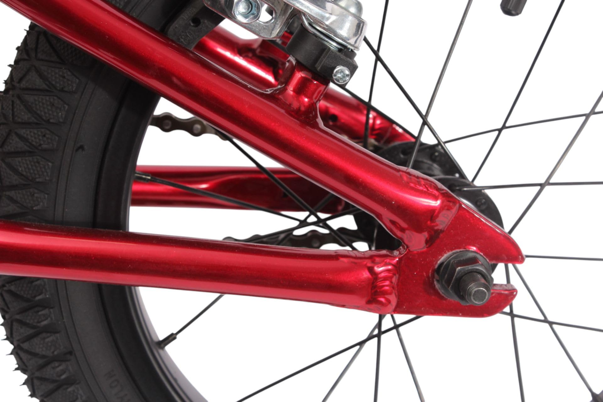 KHEbikes KHE EVO LL 14 Zoll BMX Bike 2025 – 7,5kg leicht, Aluminiumrahmen & Lenker, V-Bremse hinten, breite Reifen, für Kinder ab 95 cm – Freestyle BMX für Street, Pumptrack & Race – Rot