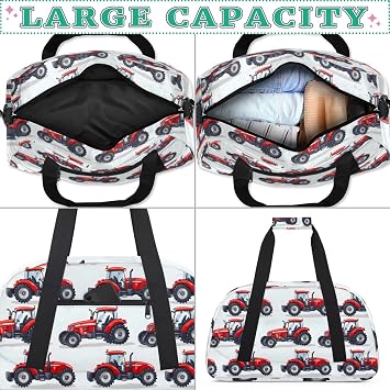 Kids Duffle Bag for Boys - Tractor Truck Sport Gym Duffel Bag Overnight Bag Carry On Weekender Bag for Travel School Practice Workout