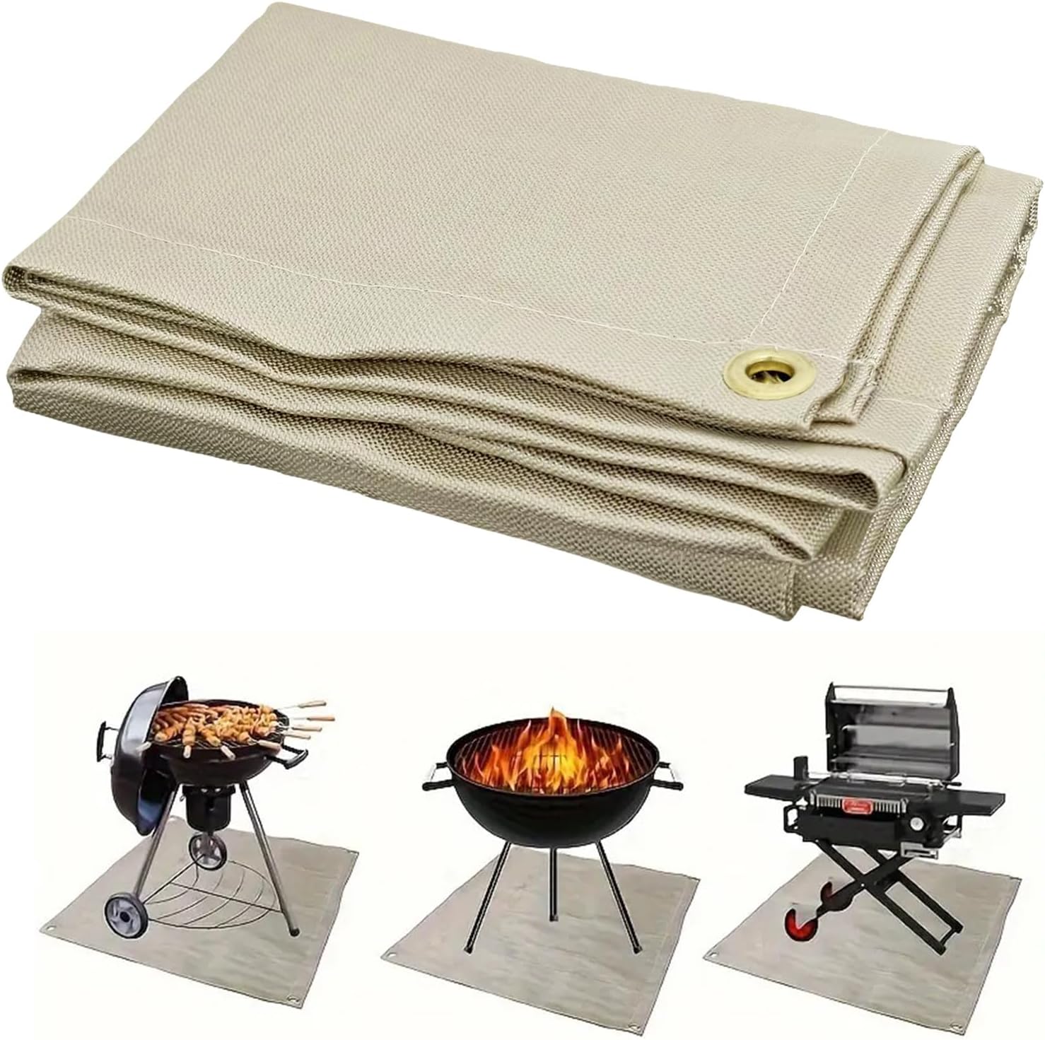 40" Fire Pit Mat Thickened Fireproof Wood Stove Under Grill Mat with Solo Stove for Wooden Deck BBQ Lawn Protection