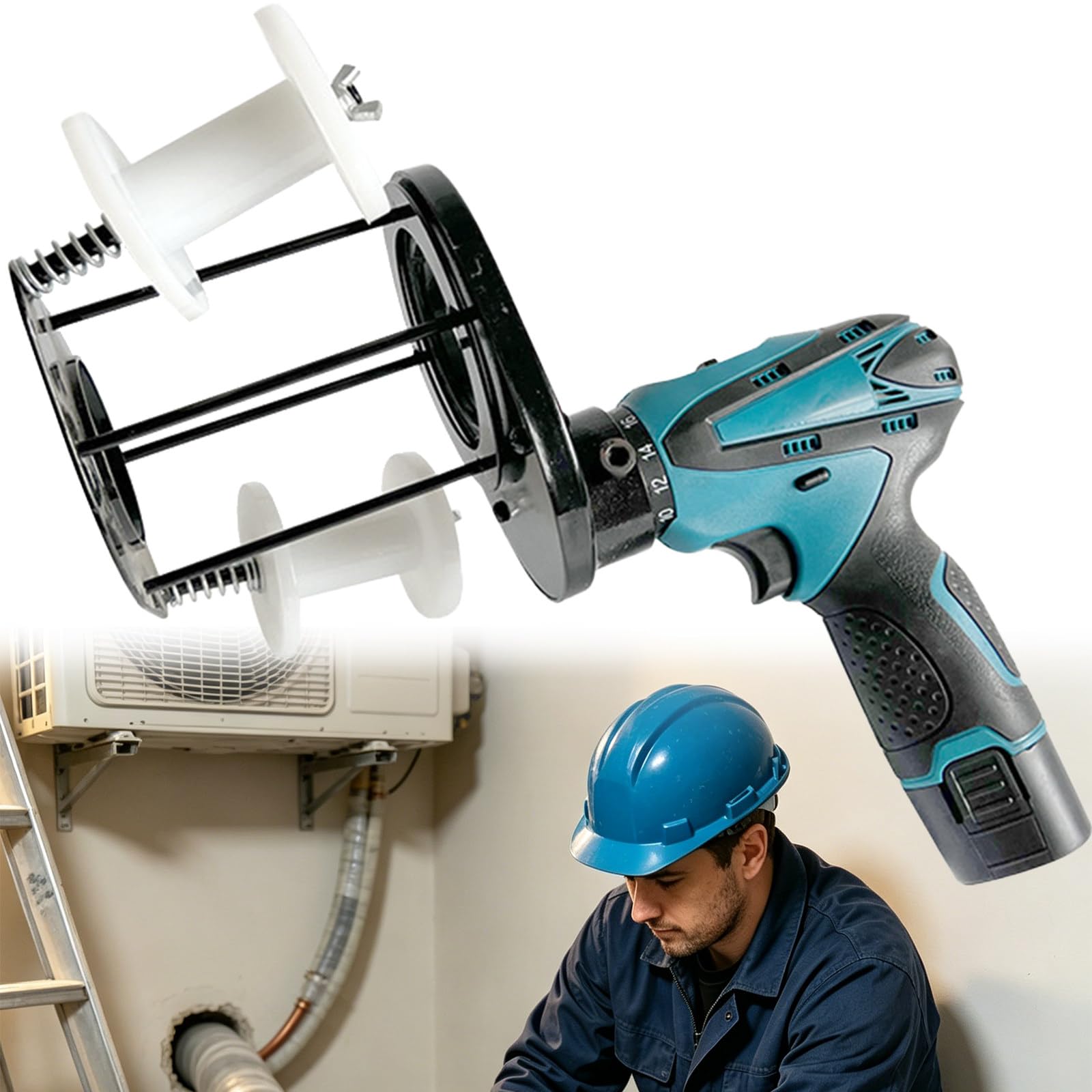 BITYCOW Handheld Cable Taping Machine for AC Copper Pipes, 20m/min Winding Rate, Adjustable Height & Distance for Residential & Commercial Installation Projects