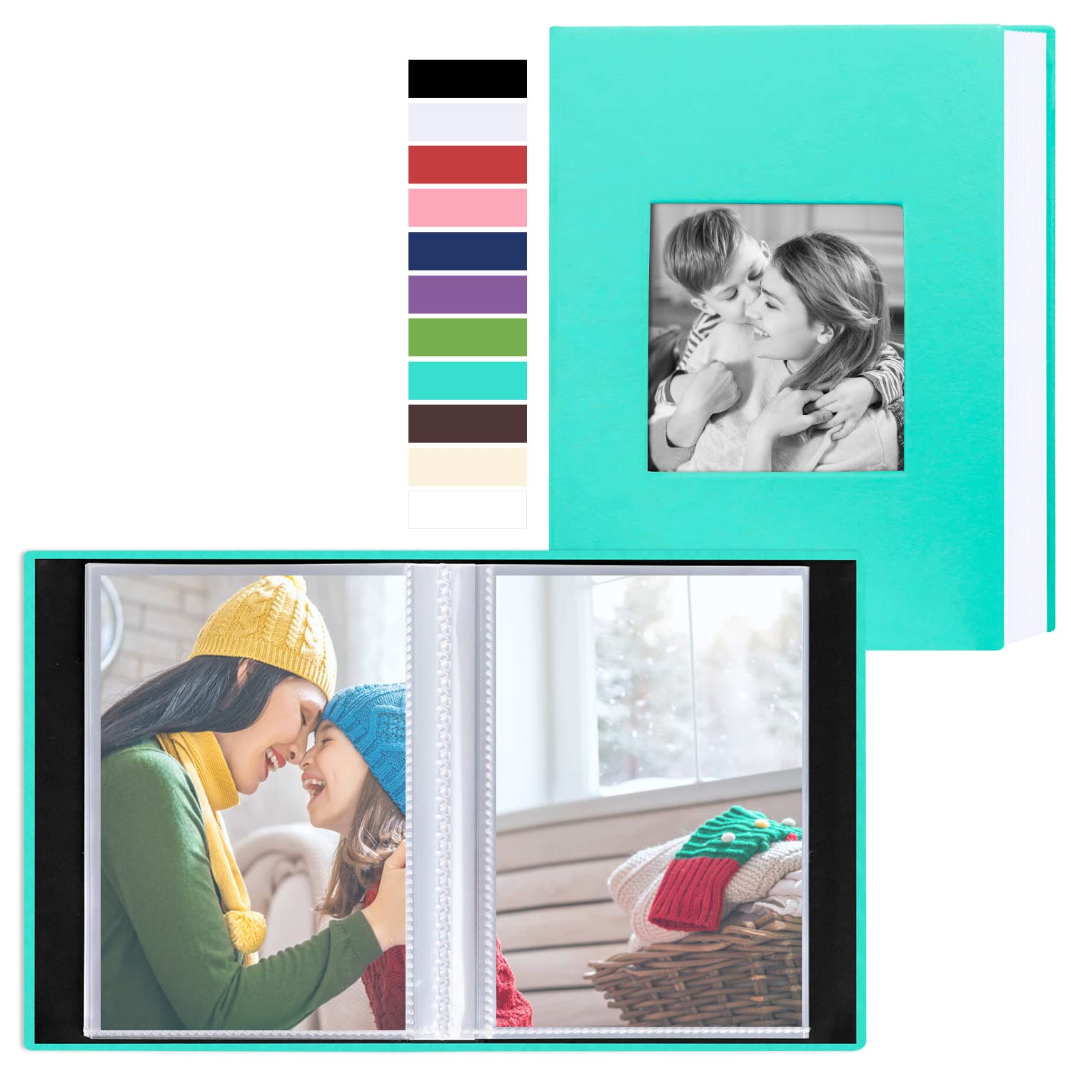 Benjia Photo Album 4x6 (50 Pockets/2PK, Teal)