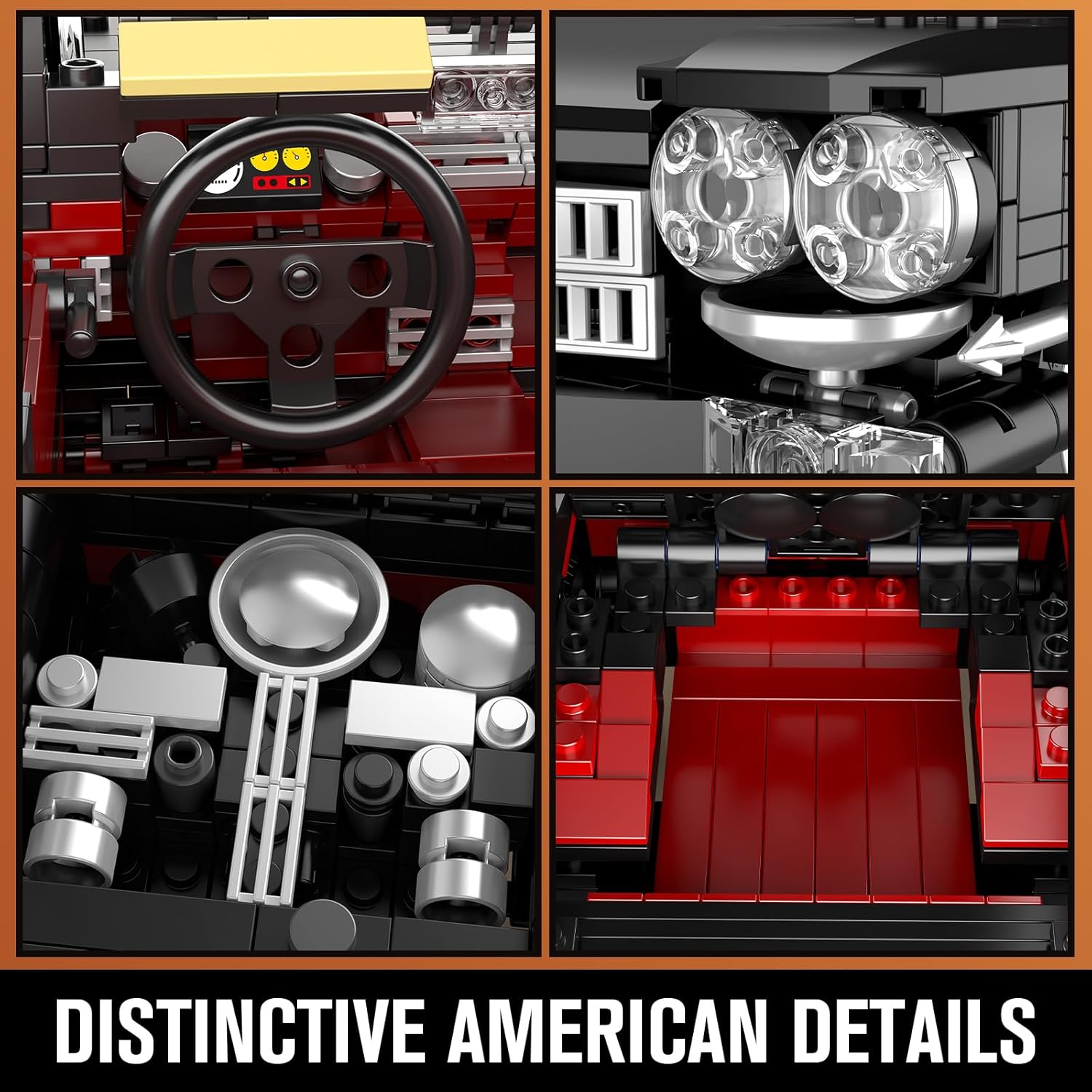 Mould King 10012S スポーツカー組み立てセット、1324個+ MOC クラシック ヴィンテージ コンバーチブルビルデ