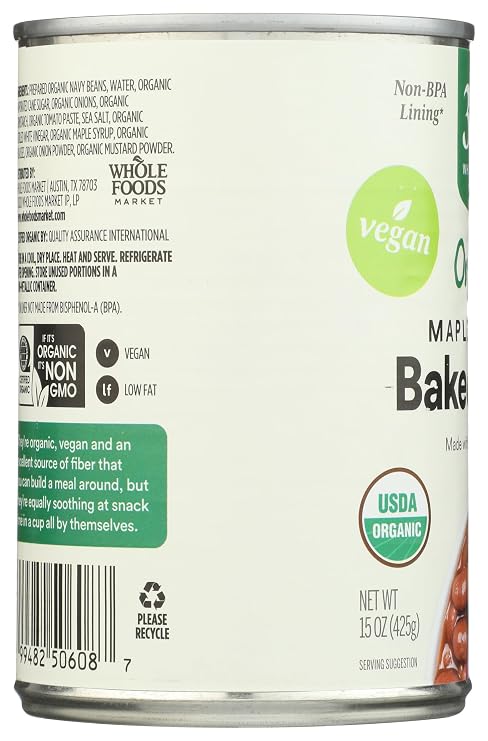 365 By Whole Foods Market, Organic Baked Beans, Maple With Onion, 15 Ounce