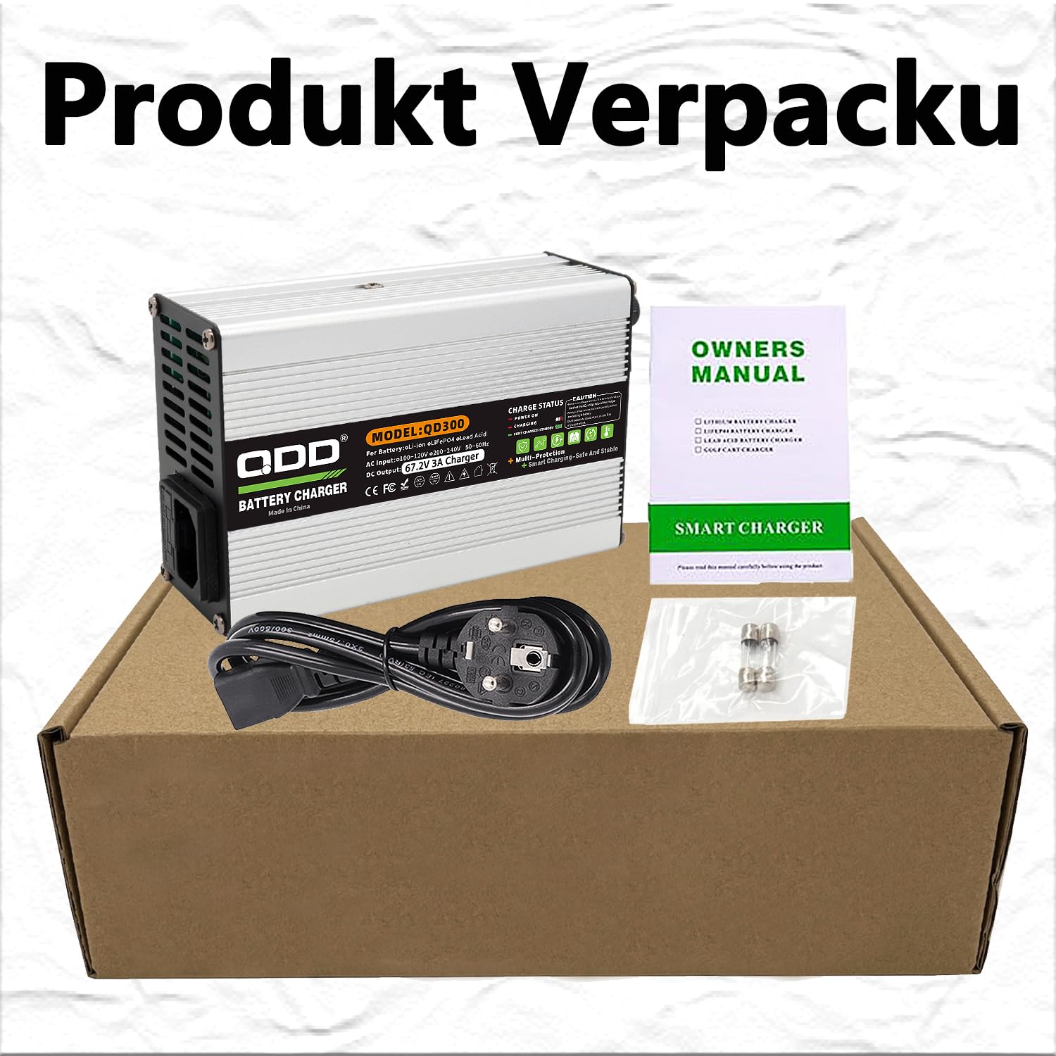 QDD 67,2 V 3 A Caricatore 60 V Batteria Li-ion Smart Caricabatterie Argento Alluminio Utilizzato per 16S 60 V Batteria Li-ion Uscita DC-GX16 1 + 3 Spina