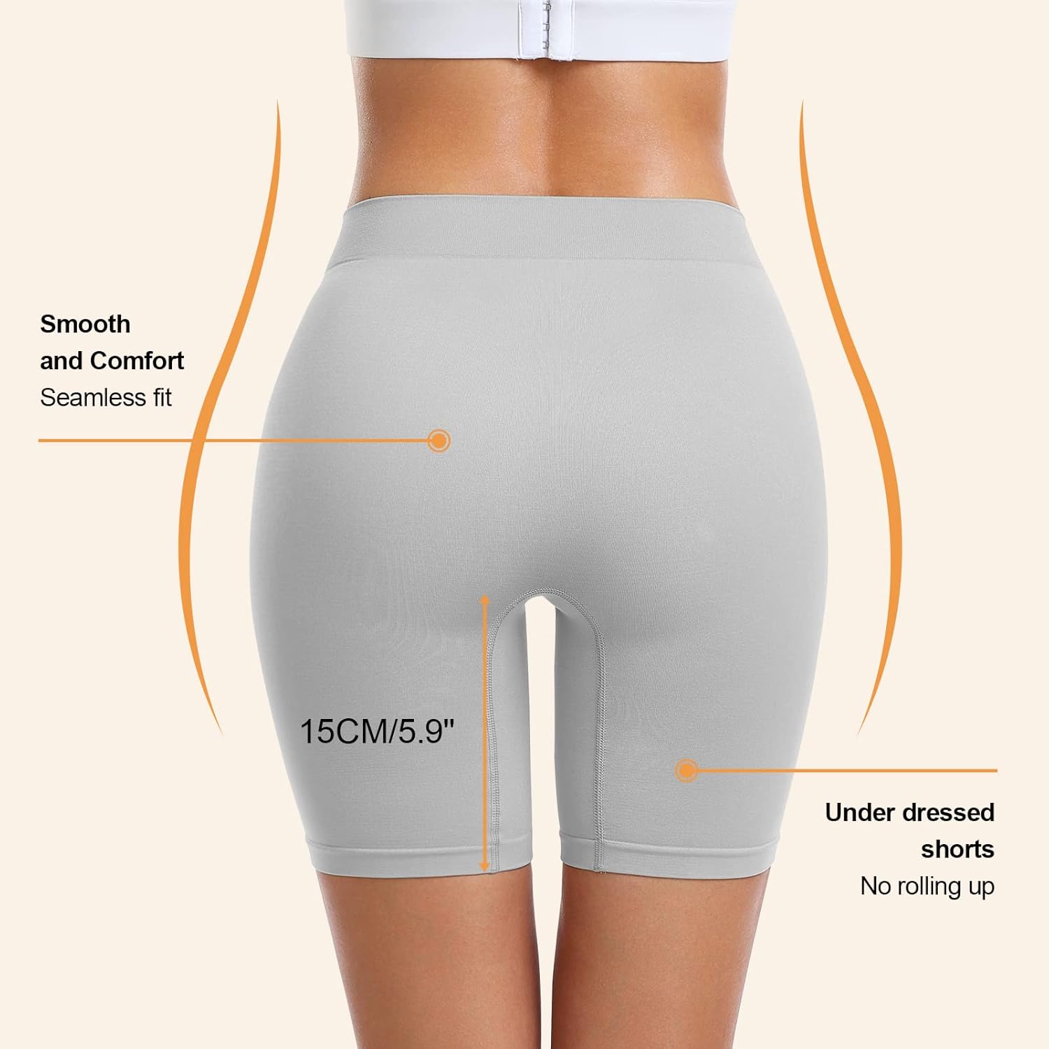 3 Pack Slip Shorts for Women Under Dress Comfortable Smooth Boyshorts Panties Biker Shorts - Image 3