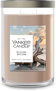 Large Tumbler Scented Candle with up to 80 Hour Burn Time, Premium Plant Wax Blend for Consistent Burn, 20 oz Tumbler Candle with Room Filling Fragrance, Seaside Woods