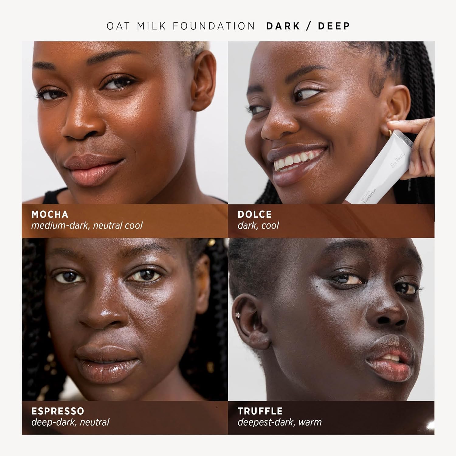 Ere Perez - Natural Oat Milk Liquid Foundation | Breathable, Buildable, Medium Coverage | Peach Extract, Vitamin E | Vegan, Cruelty-Free, Clean Beauty (Espresso | deep-dark neutral, 1 fl oz | 30 ml)